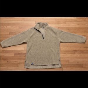 Women’s Vintage Fleece Beige Quarter-Zip Sweater